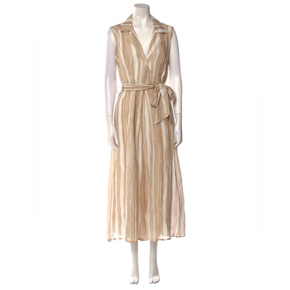 CULT GAIA Sybil Striped Jumpsuit Natural Multi Stripe Size L - Picture 5 of 12